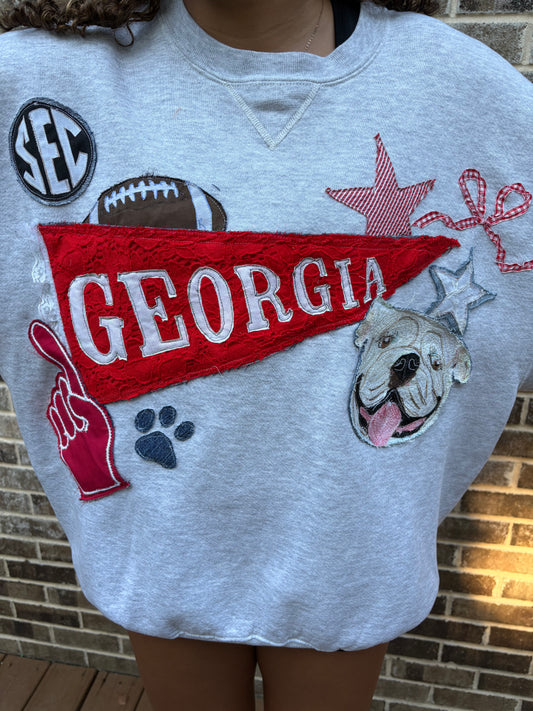 “georgia” college sweatshirt